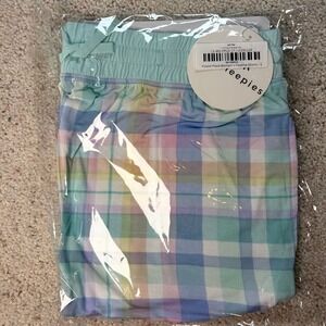 Little Sleepies Pastel Plaid Women's Bamboo pajama shorts Small NEW
